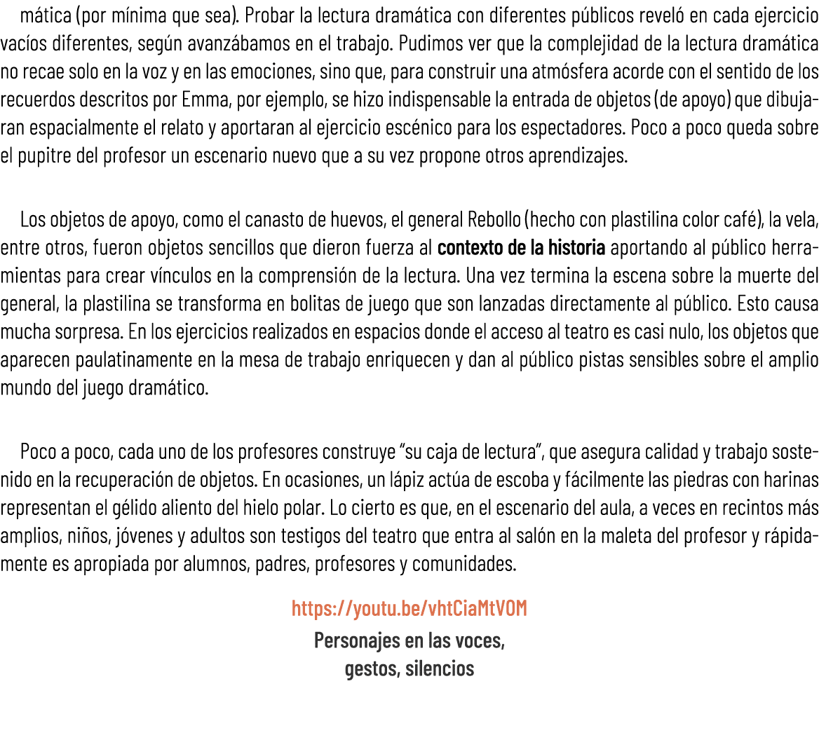 m tica (por m nima que sea). Probar la lectura dram tica con diferentes p blicos revel en cada ejercicio vac os dife...