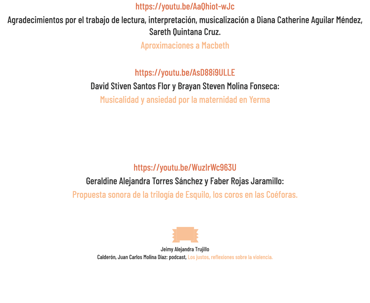 https://youtu.be/AaQhiot wJc Agradecimientos por el trabajo de lectura, interpretaci n, musicalizaci n a Diana Cather...