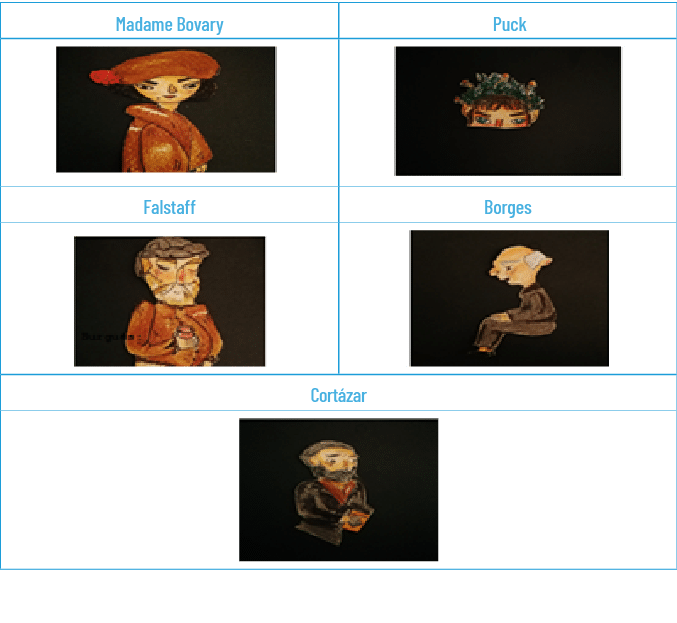 Madame Bovary, Puck,￼,￼,Falstaff,Borges,￼,￼,Cort zar,￼