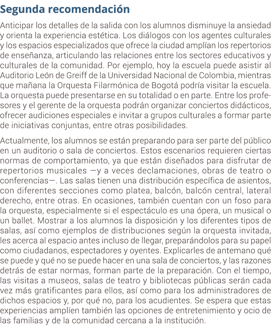 Segunda recomendaci n Anticipar los detalles de la salida con los alumnos disminuye la ansiedad y orienta la experien...