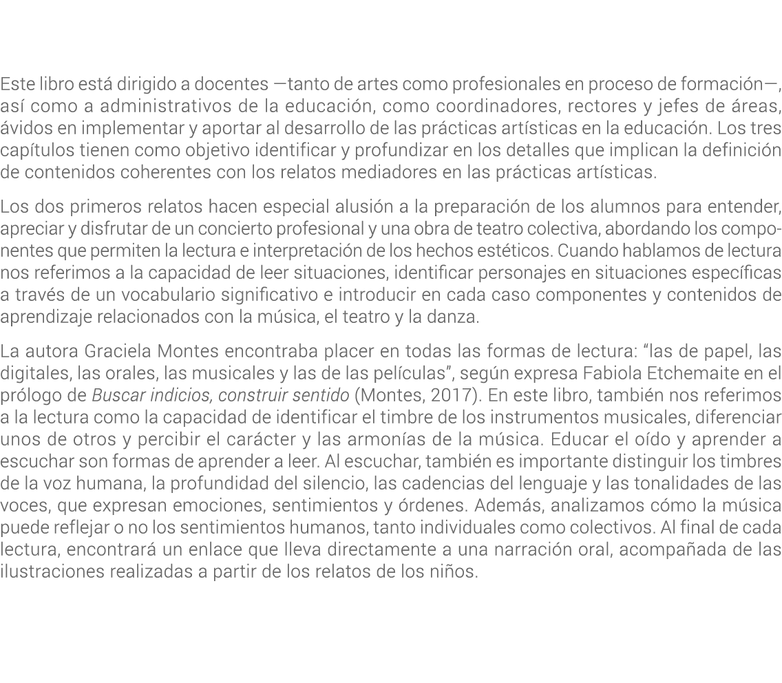 Este libro est dirigido a docentes —tanto de artes como profesionales en proceso de formaci n—, as  como a administr...